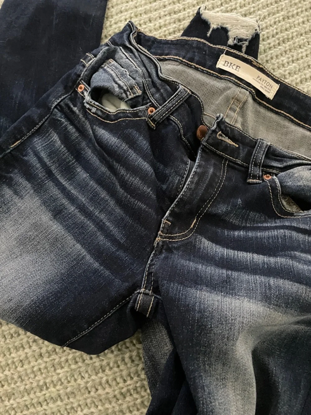 BKE Women's Dark Indigo Ripped Skinny Jeans - Picture 8 of 9